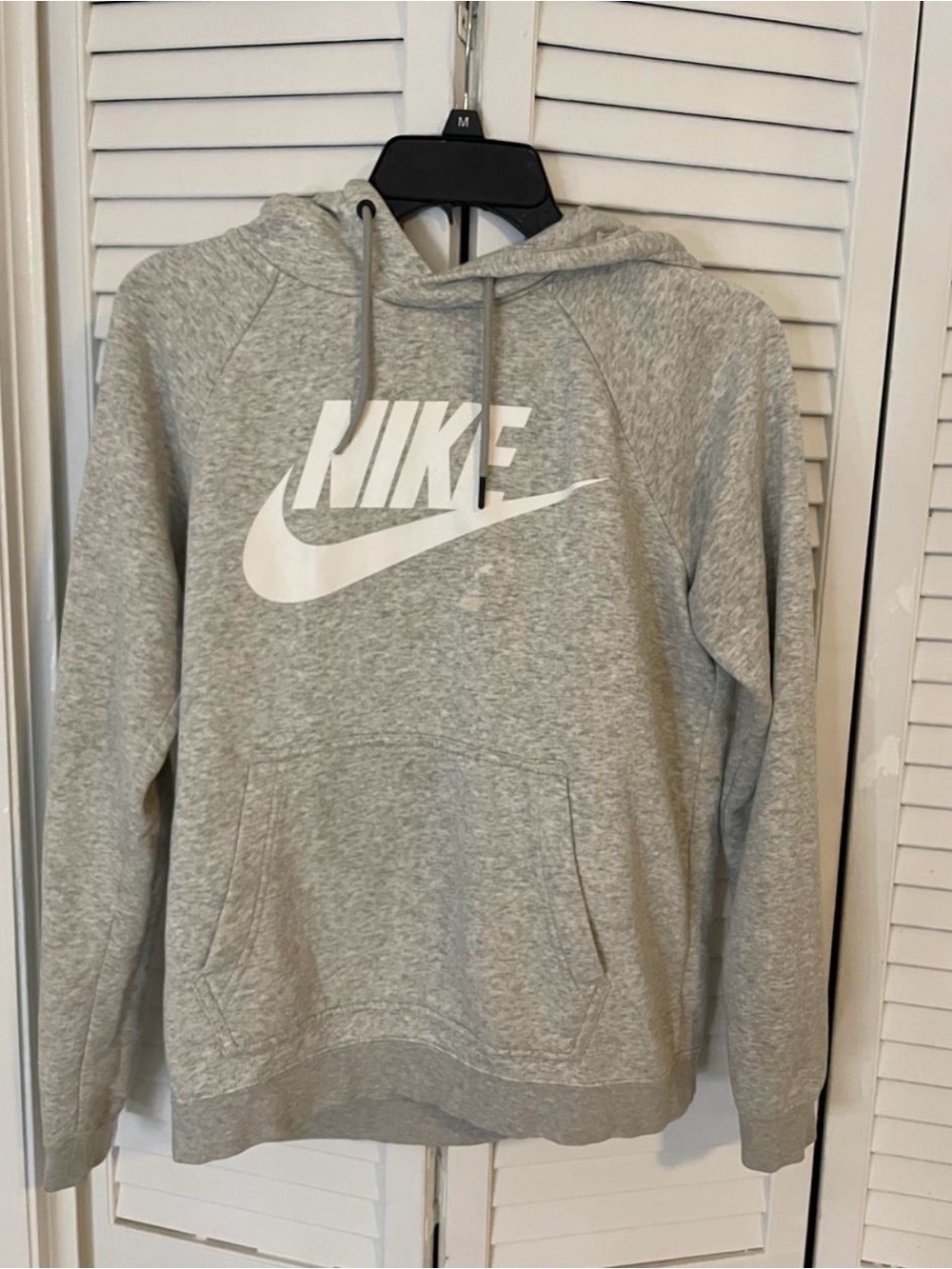 Nike Light Gray Pullover Hoodie with White Logo